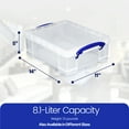 thumbnail image 2 of Really Useful Box 8.1L Storage Container w/Snap Lid & Clip Lock Handles, 2 of 6
