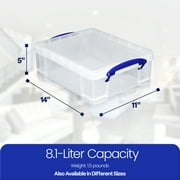 Really Useful Box 8.1L Storage Container w/Snap Lid & Clip Lock Handles