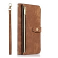 thumbnail image 6 of Crossbody Wallet Case for iPhone 7 / 8 / SE 2020 / SE 2022 with RFID Blocking Card Slot Holder, Magnetic Flip Folio Purse Case, PU Leather Zipper Handbag with Detachable Lanyard Strap Case,Brown, 6 of 9