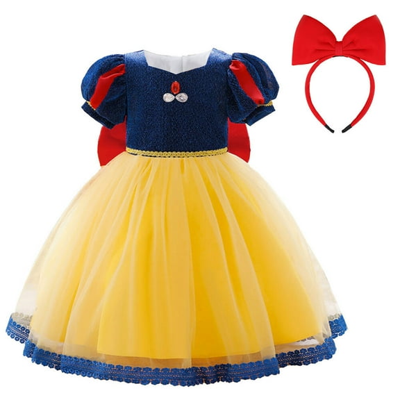 Baby Girls Big Bowknot Princess Dress Female Birthday Dress Up, Toddler Size 6M-3T