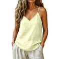 thumbnail image 5 of LEKODE Womens Tank Tops Linen Crop Tank Tops Women's Cami Tank Top Spaghetti Strap Blouse Linen Camisole Flowy Tops Summer Cotton Linen Women's Summer Top V Neck Flowy Halter Top Green S, 5 of 6