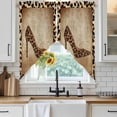 thumbnail image 4 of Leopard Print Kitchen Window Curtains, Swag Curtains Valance for Bedroom Living Room Bathroom, Vintage Rustic High Heels Animal Texture Rod Pocket Window Curtain Block Drapes 2 Panels 36"x63", 4 of 9