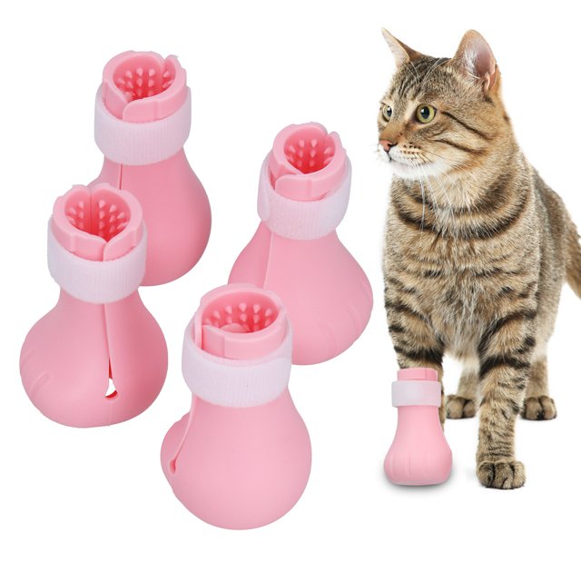 Filfeel Anti‑Scratch Cat Shoes, Silicone Cat Shoes, Convenient Bathing Shoes For Cat Shoes