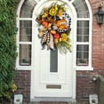 thumbnail image 4 of Fall Wreaths for Front Door - 13.78 Inch Mini Pumpkins Berries Wreath - Decorations for Autumn Thanksgiving Harvest Farmhouse Home Outdoor Indoor Window Wall, 4 of 7