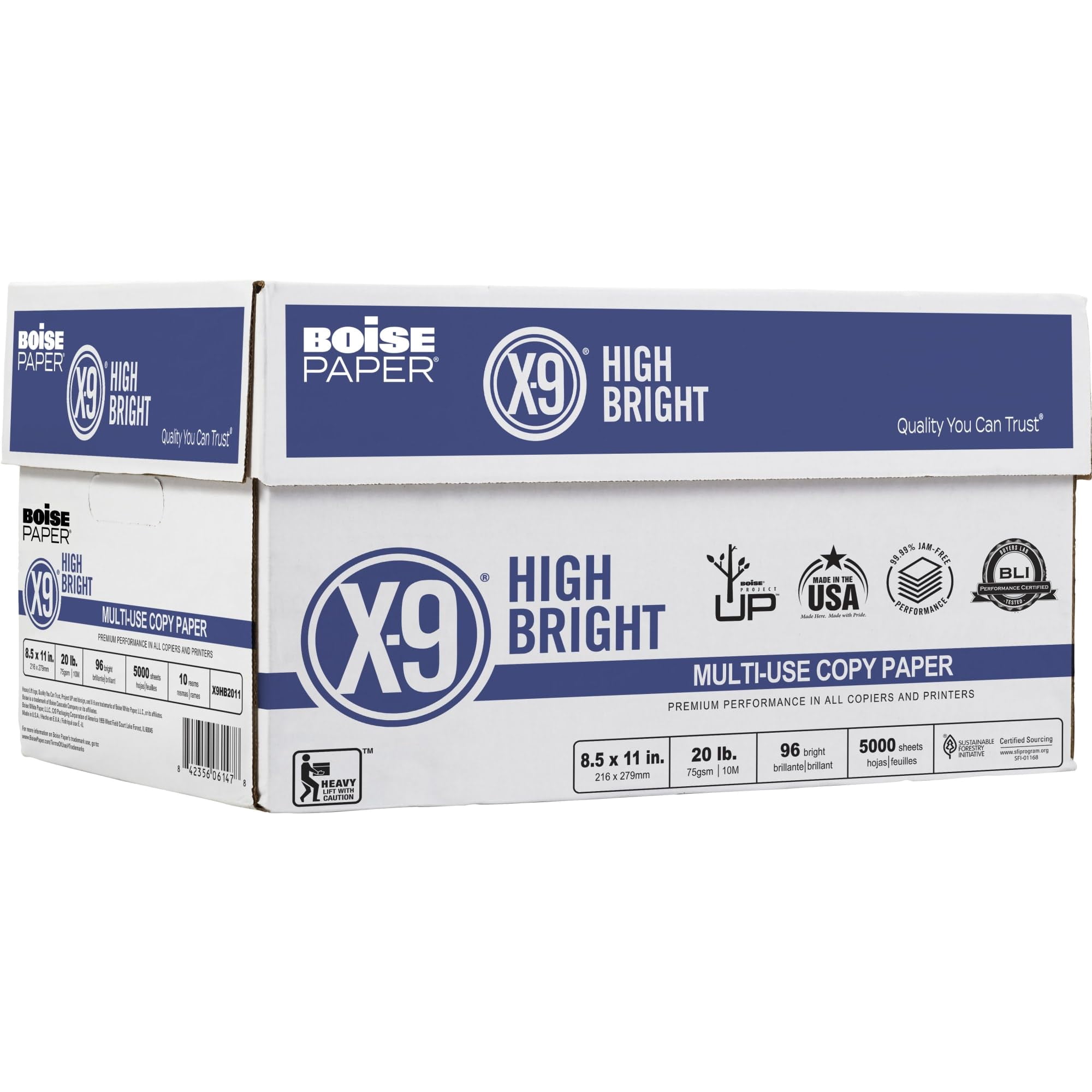 Office Grade High Bright Copy Paper, Letter Size 20 Lb, 96Brightness for Sharp Text Graphics, 500 Sheets per Ream, 10 Reams Bundle, White