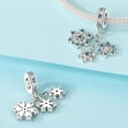 thumbnail image 2 of Jeffery Charms for Women Bracelet 925 Silver Winter Heart Ice Snowflake Pendant for Necklace,Blue snowflakes falling,Winter, 2 of 6
