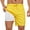 Yellow, variant on VOROFY Mens Swim Trunks with Compression Liner 7 inch Inseam Mens Bathing Suit Swimming Shorts for Men Gradient Black Purple Small