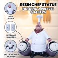 thumbnail image 3 of Accent Collection Polyresin Chef Statue, 2 Ceramic Pretzel Shakers, 7" Kitchen Decor, 3 of 6