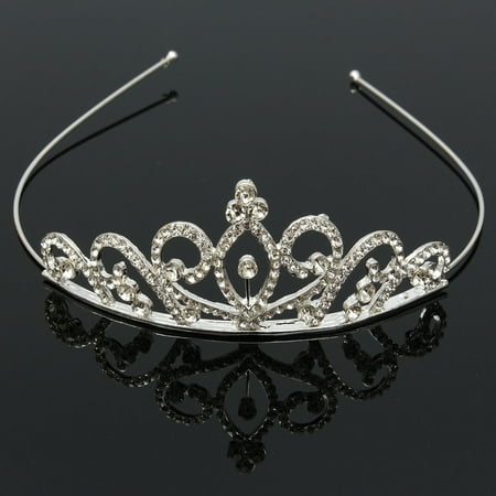 Princess Austrian Bridal Crystal Wedding Hair Tiara Crown Prom Veil Headband US