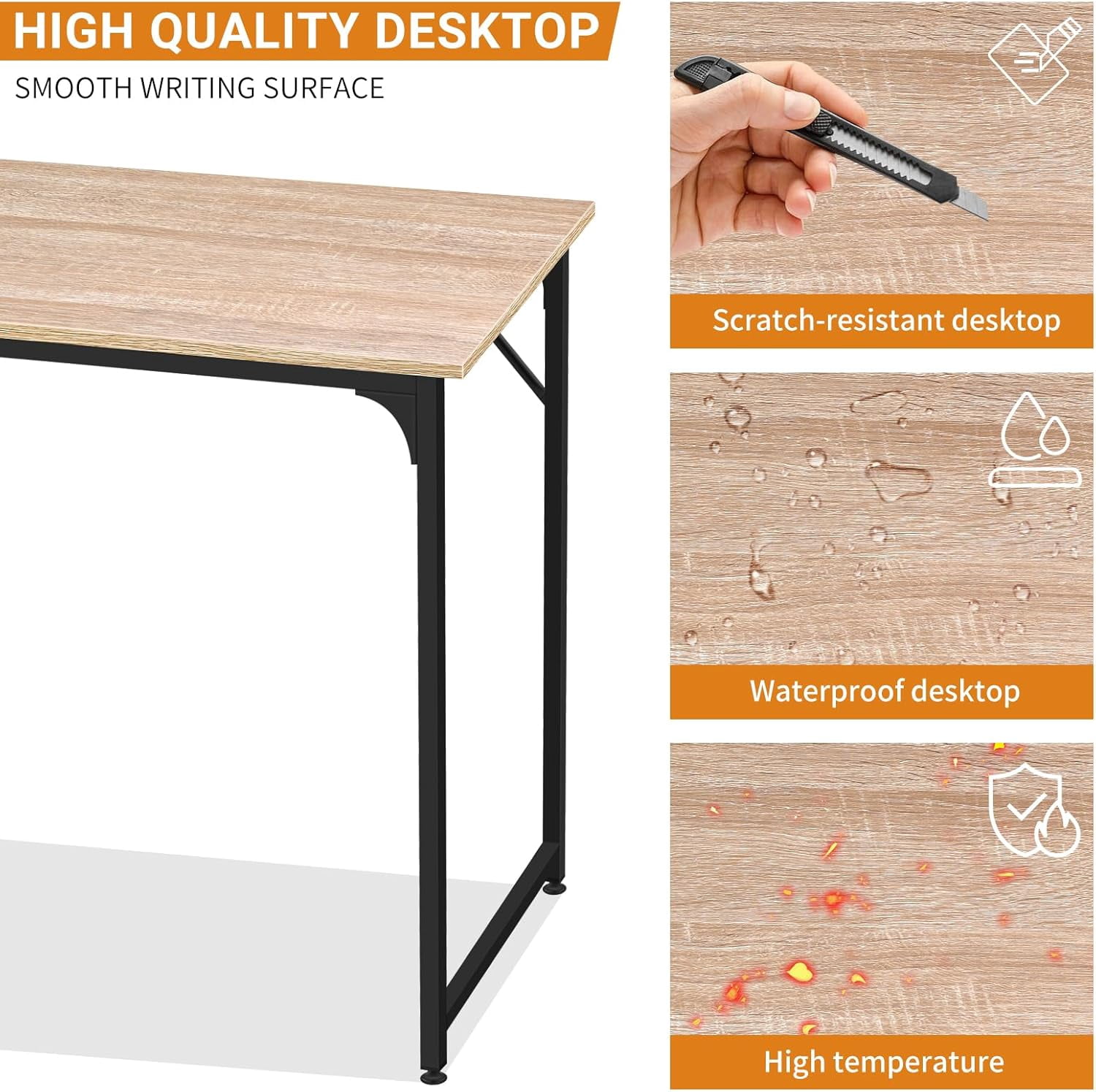 XF XINFENG Computer Desk Office Table 32" Wooden Writing Desk Kids Study & Work Table for Home Office, Nature