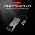 thumbnail image 3 of Tarjeta de Sonido Óptica Externa USB 6 en 1 Adaptador Convertidor de Audio Multifunción para Portátil Tarjeta de Sonido de Aluminio, 3 of 6