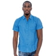 thumbnail image 1 of 9 crowns men's tr short sleeve patterned button down shirt-126-sky blue-medium, 1 of 2
