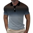 thumbnail image 1 of toraway Ensemble 2 Pcs pour Hommes Coupe Ajustée Mode Costume Imprimé Dégradé Rayé L, 1 of 4