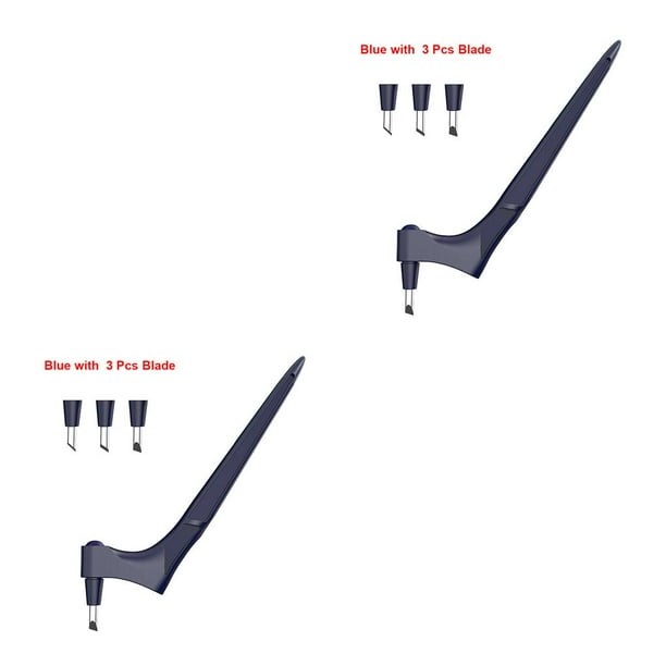 Bewildely Cuchillo artesanal giratorio de 360 °, bolígrafo de arte DIY, cuchillo plegable de corte, herramienta de tallado de papel de cuero, Azul 2piezas Bewildely CBP159726