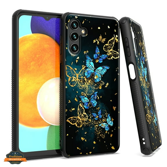 Xpression Cover for Samsung Galaxy S23 Marble Fashion Stone Stylish Flake Glitter Bling Hybrid Glossy TPU Rubber Hard PC Protection Phone Case - Butterfly