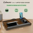 thumbnail image 2 of Coliware Lap Desk, 21.6 inch Laptop Desk with Dual Cushion Device Ledge Mouse Pad Phone Tablet Holder, Portable Computer Pillow Desk Stand for Home Office - Brown, 2 of 7