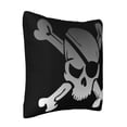 thumbnail image 2 of LNWH Decorative Pillow Covers, Jolly Roger Blindfold Skull Square Sofa Decorative Knit Pillow Case, 26"x26", 2 of 8