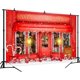 thumbnail image 2 of Fondo fotográfico navideño rojo con tienda de juguetes de Papá Noel, bastón de caramelo en un mundo nevado, pancarta para fiesta navideña familiar, suministros de fondo para fotografía, decoración de, 2 of 8