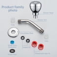 thumbnail image 3 of JoyRain T1081 2.5" 1.75 GPM High-Pressure Fixed Showerhead with Flange and 6-Inch Shower Arm, Anti-Clog, Anti-Leak, Chrome, 3 of 11