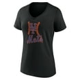 thumbnail image 2 of Women's Black New York Mets Fastball V-Neck T-Shirt, 2 of 3
