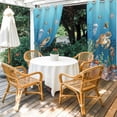 thumbnail image 4 of Outdoor Curtains for Patio Waterproof, Turtle Coastal Windproof Pravicy Outside Porch Blackout Curtain, Nautical Ocean Summer Beach Coral Octopus Sun Blocking Grommets Curtains for Cabana 54"x108", 4 of 9
