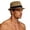 Brown, variant on Men's Straw Fedora Hat with Houndstooth Pattern, Light summer wear, Sun resistant for beach, vacation and daily casual use Brown