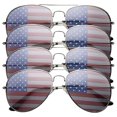 thumbnail image 4 of GrinderPUNCH 4 Pairs Adult Silver Frame Aviator Sunglasses, American Flag Print, Unisex, Patriot Mirror Lens, 4 of 4