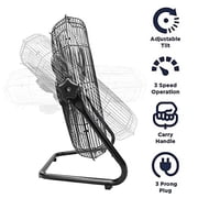20 Inch Fan, High Velocity Floor Fan with 2250 CFM, 3-Speed Metal Floor Fan for Indoor Use, Tilting Design, Efficient Air Circulation, Durable Construction for Home or Office