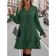 thumbnail image 4 of Women's Floral Print Dress with Flare Sleeves and Ruffle Hem for Fall Daily Wear, 4 of 6