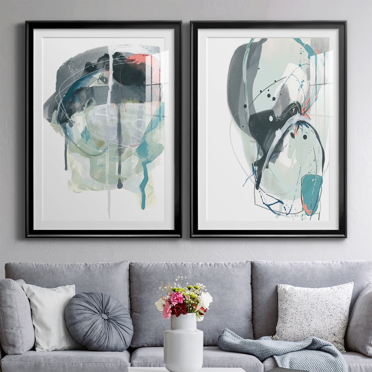 Wexford Home Stone Aperture III Premium Framed Print, 30.5" x 42.5" - Ready to Hang, Black (Set of 2)