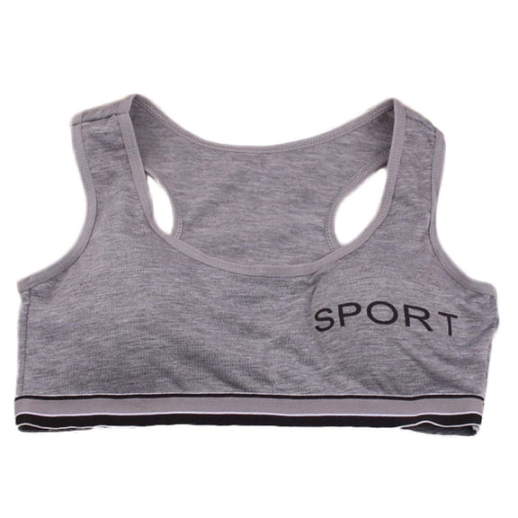 Odeerbi Sports Bras for Girls Racerback Training Bras Kids Underwear Vest Children Underclothes Gray