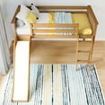 thumbnail image 6 of Max & Lily Twin Size Low Loft Bed With Slide & Ladder,  Solid Wood Kids Bedroom Furniture, 400 lbs Weight Capacity, 14" Safety Guardrail, Anti-Slip Steps, Pecan, 6 of 13