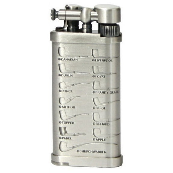 Old Boy IM Corona Butane Pipe Lighter 90 Degree Flame Pewter Pipe Shapes - 1205