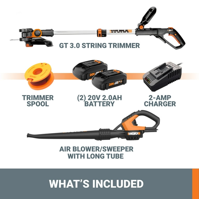 20V Max* Cordless Combo Kit, String/Hedge Trimmer And Sweeper, 2 Batteries  And Charger Included, Orange