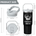 thumbnail image 5 of 1pc hunting 30oz Tumbler with Straw & Handle - Insulated Stainless Steel Cup | Holiday Gift for Man Women (Christmas, Valentine's, Birthday), 5 of 7