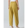 thumbnail image 3 of jinghuiyue Womens Yoga Pants Casual High Waist Wide Leg Elastic Drawstring Capri Palazzo Lounge Trousers with Pockets M, 3 of 7
