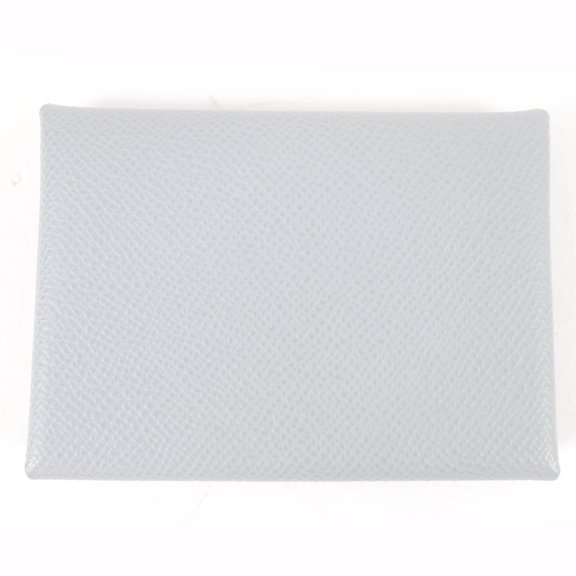 Pre-Owned HERMES Calvi Duo Veau Epsom Gris Pantin Silver Hardware Sellier Clasp Wallet/Coin...