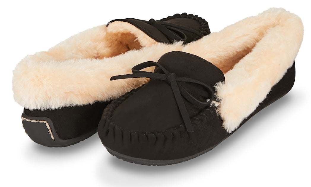 memory foam moccasin slippers womens