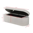 thumbnail image 6 of Miekor Furniture 1pc Stylish Functional Storage Bench Spacious Hidden Compartment Cushioned Seat Sturdy Wooden Frame Fabric Upholstery Bedroom Entryway Living Spaces Oatmeal Tweed MK6807, 6 of 6