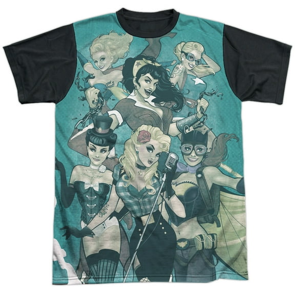 Jla - Bombshell Group - Short Sleeve Black Back Shirt - Small