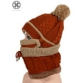 thumbnail image 6 of Luxtrada 2-in-1 Womens Men Winter Scarf Set Winter Hats for Women Warm Cute Fashionable Thickend Knitted Hat Scarf Face Cover Outdoor Winter Skiing Cap khaki, 6 of 6