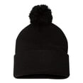 thumbnail image 1 of Sportsman Pom-Pom 12 Knit Beanie, One Size, Black, 1 of 2