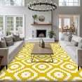 thumbnail image 3 of Yellow Modern Geometric Area Rugs 5x7 ft Abstract Square Washable Rug Non Slip Indoor Carpet Absorbent Floor Mat for Living Room Bedroom Dining Room, 3 of 9