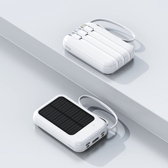 Ycandiee Power Bank, Solar Portable Charger, 20000mAh Power Bank Large Capacity Built in 3 Output and 1 Input Cables, Fast Charger Compatible with All Smart Phones and Devices