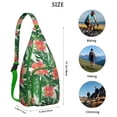 thumbnail image 2 of Boho Tropical Sling Backpack – Botanical Jungle Leaves & Monstera Print, Fashionable Multi-Functional Daypack, 2 of 4