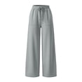 thumbnail image 3 of Horkkom Baggy Sweatpants Wide Leg Solid Color Casual Drawstring Pants Soft Comfy Daily Sweatpants with Pockets L, 3 of 8