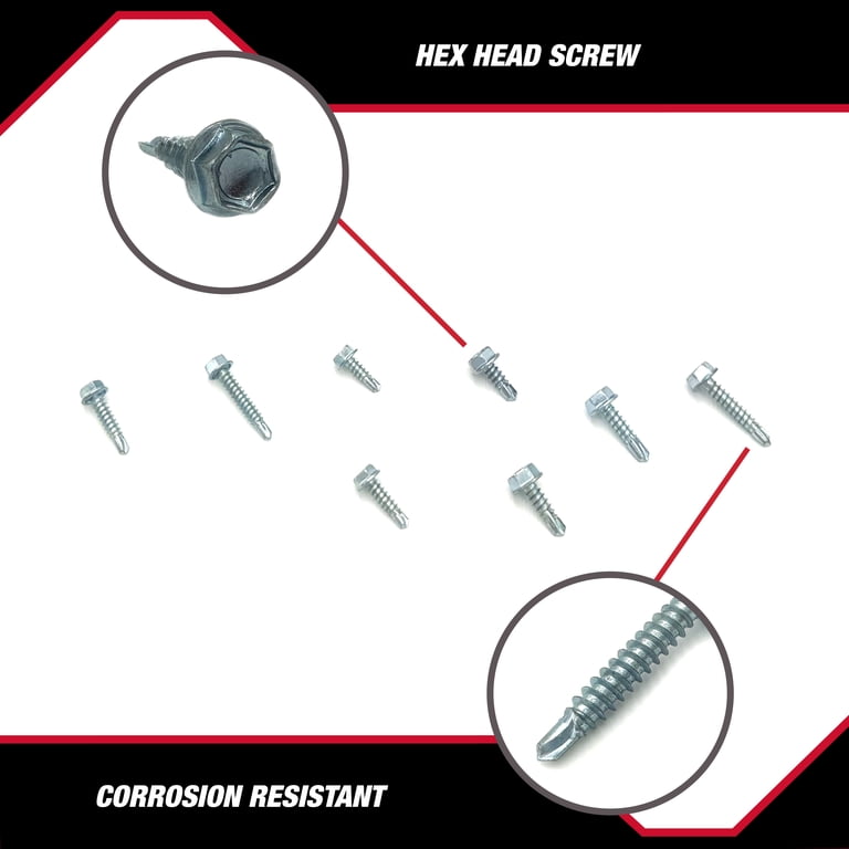 Hyper Tough Self-Drilling Screw Set, 180 Piece with Case photo 3