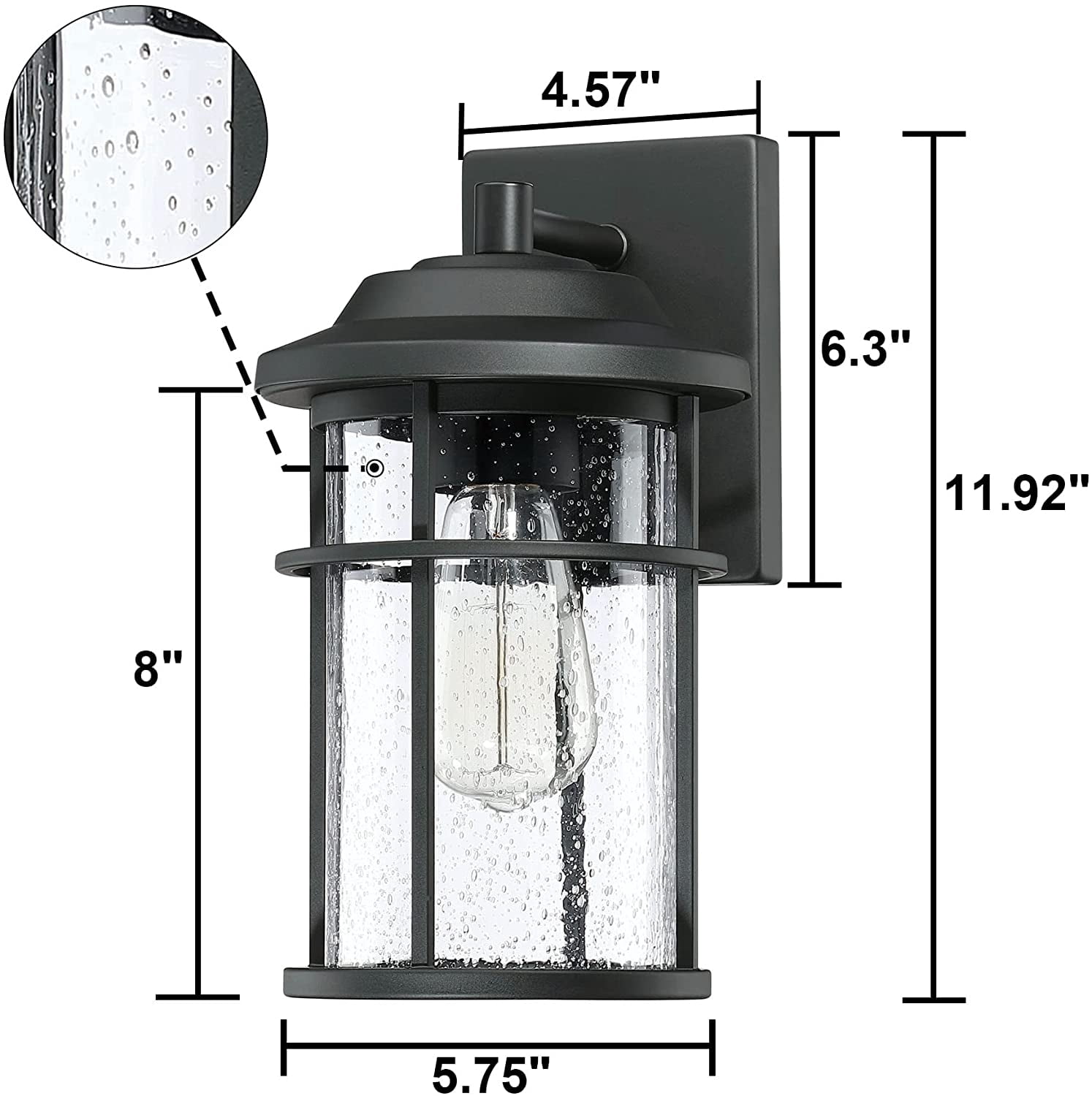 UIXE Light Fixtures Wall Mount, Exterior Wall Sconce Light
