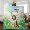 thumbnail image 2 of English Springer Spaniel Hello Spring Time Flower Floral Nature Quilt Blanket Springers Dog Lover Gifts Cozy Comforter Throw Blanket - 02031, 2 of 5
