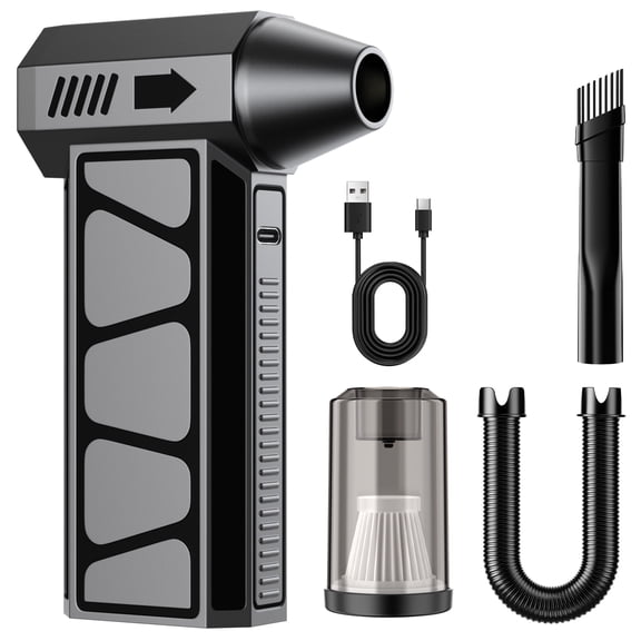 FOUKUS 200000RPM Electric Compressed Air Duster: 2-in-1 Blower and Vacuum, Powerful Mini Blower, 10000mAh Cordless Air Duster